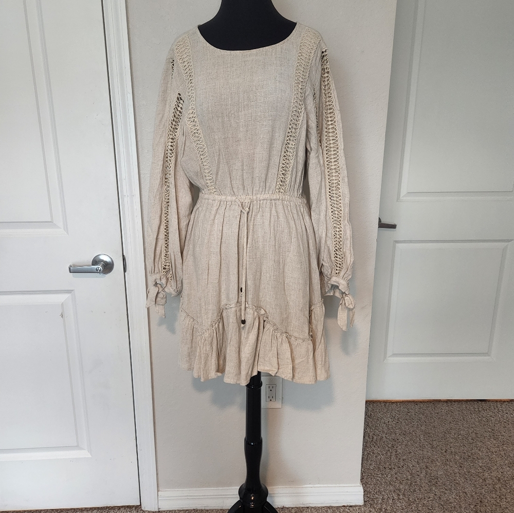 By Together Cream Long Sleeve Sundress
